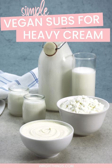 Lactose Free Heavy Cream, Cheese Recipes Easy, Substitute For Heavy Cream, Dairy Free Heavy Cream, Vegan Heavy Cream, Cream Substitute, Heavy Cream Substitute, Heavy Cream Recipes, Cream Sauce Pasta