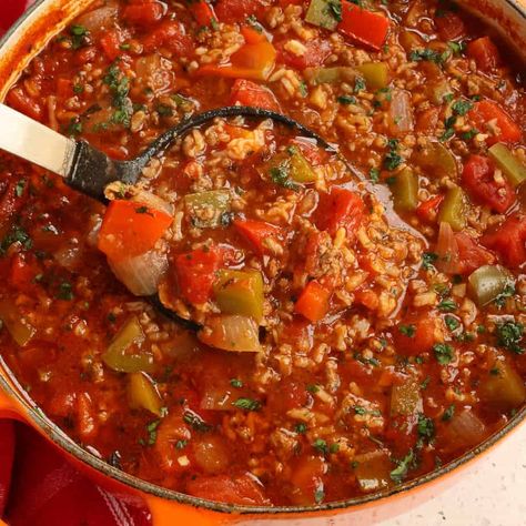 Stuffed Pepper 30 Minute Stuffed Pepper Soup 12 Tomatoes, Stuff Pepper, Frozen Lemons, Stuffed Pepper Soup Recipe, Green Pepper Soup, Pepper Soup Recipe, Bell Pepper Soup, Small Town Woman, Easy Stuffed Peppers