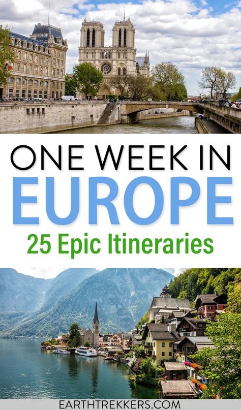 1 Week Europe Itinerary, 7 Days In Europe Itinerary, Europe Itinerary 2 Weeks, One Week In Europe, Visiting Europe, Trips In Europe, Europe Itinerary, Travelling Europe, European Travel Tips