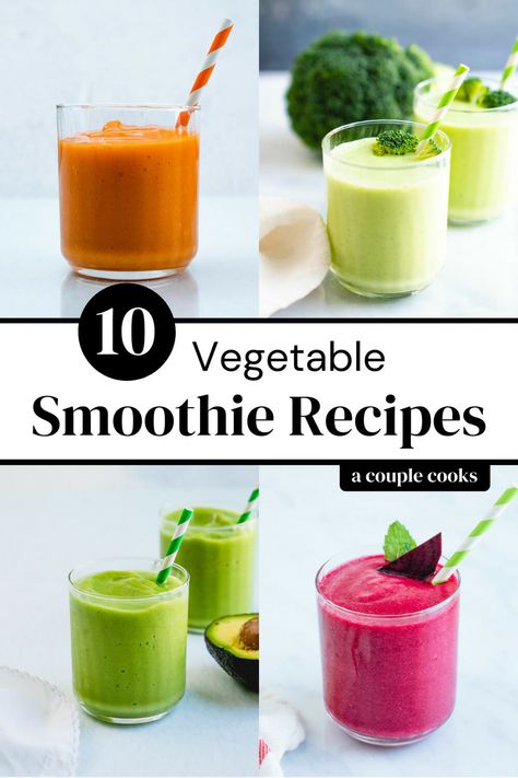 These vegetable smoothie recipes are full of flavor and healthy ingredients. Here are the all best veggie smoothies to try! #vegetablesmoothie #vegetablesmoothierecipes #vegetablesmoothierecipe #veggiesmoothie #veggiesmoothierecipes #smoothie #healthy #easy Broccoli Smoothie, Veggie Smoothie Recipes, Celery Smoothie, Vegetable Smoothie Recipes, Vegetable Smoothie, Cucumber Smoothie, Fruit Vegetable Smoothie, Smoothie Recipes With Yogurt, Carrot Smoothie