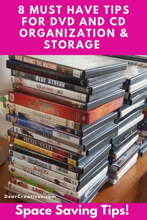 Organize Dvds, Diy Dvd Storage, Diy Dvd, Cd Organization, Dvd Organization, Dvd Holder, Easy Home Organization, Home Organization Tips, Cd Diy