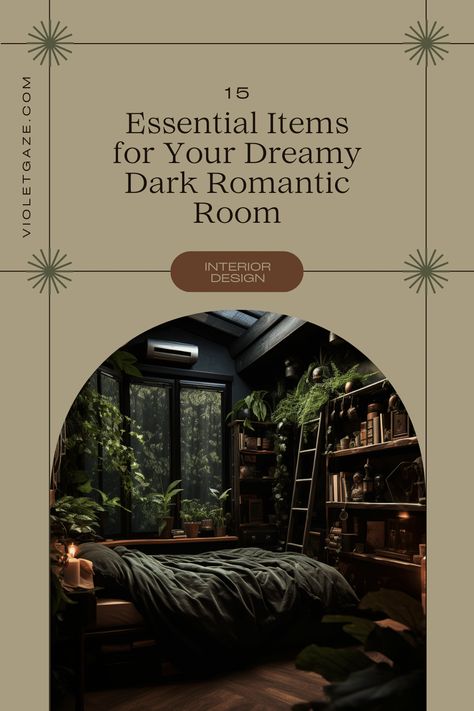 15 essential items for your dreamy dark romantic room Dark Romantic Room, Dark Cottagecore Room, Romance Academia, Cottagecore Interior Design, Cottagecore Bedroom Ideas, Couples Room, Daybed Styles, Romantic Accessories, Casita Ideas