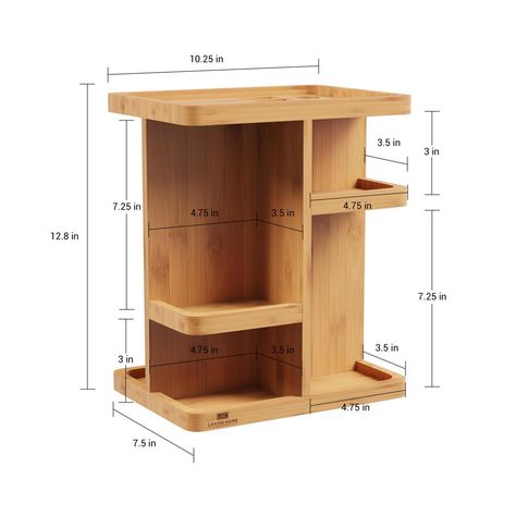 HSN Wooden Makeup Organizer, Bamboo Makeup, Makeup Drawer Organization, Desain Editorial, Wood Projects For Beginners, Make Up Organiser, Vanity Organization, Scrap Wood Projects, Small Shelves