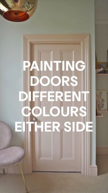 Painted Doors And Frames, Painting Internal Doors, Doors Different Colors On Each Side, How To Paint Indoor Doors, Painting A Door Interiors, Paint One Side Of Interior Door, Painting Door Edges, Internal Door Paint Ideas, Different Color Doors In Hallway