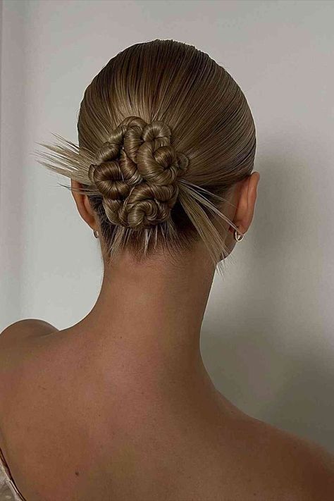 Y2K Sleek Low Updo with Swirls and Spikes for Straight Blonde Hair Hairstyles Y2k, Y2k Hairstyles, Editorial Hair, Low Bun, Hair Up Styles, Updo Hairstyles, Hair Stylist Life, Sleek Hairstyles, Aesthetic Hair