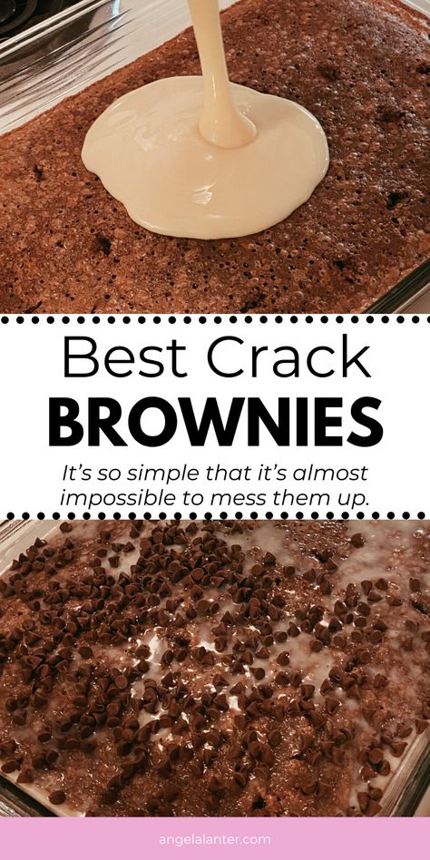 Cracked Brownies, Easy Box Brownie Recipes, Easy Brownie Desserts, Easy Box Cake Recipes, Make Box Brownies Better, Box Brownies Better, Boxed Brownies Better, Boxed Brownies, Easy Brownies