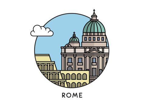 Rome vector vatican italy coliseum illustration rome Bulle Instagram, 블로그 디자인, World Icon, Icon Design Inspiration, City Icon, City Logo, Insta Icon, Travel Icon, Instagram Logo