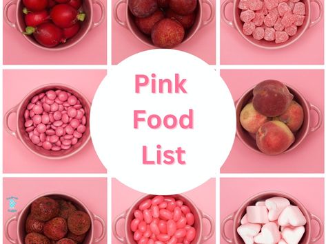 pink-food-list Pink Themed Charcuterie Board Ideas, Pink Charcuterie Board Aesthetic, Pink Savory Food Ideas, Pink Food Board Ideas, Pink Food Tray, Healthy Pink Food, Pink Food Table, Pink Snacks For Party Food Ideas, Pink Healthy Food