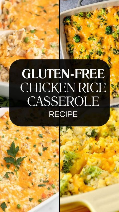 Enjoy a comforting and healthy meal with this gluten-free chicken rice casserole recipe. Packed with tender chicken, fresh vegetables, and creamy cheese, this casserole is a delicious and satisfying dish for any occasion. Save this pin to get the full recipe and make a hearty, gluten-free dinner that the whole family will love. Chicken And Rice Casserole Gluten Free, Gluten Free Chicken And Rice Casserole, Gluten Free Chicken Casserole Recipes, Gluten Free Chicken Casserole, Chicken Rice Casserole Recipes, Gluten Free Casserole, Chicken Fresh, Chicken Rice Casserole, Fresh Summer Salad