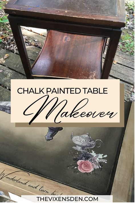 Chalk Painted End Tables Ideas, Chalk Paint End Tables Diy, End Table Color Ideas, Refinished End Tables Ideas, End Table Painting Ideas, Painting End Tables Ideas, Painting End Tables, End Table Makeover Ideas, Vintage End Table Makeover