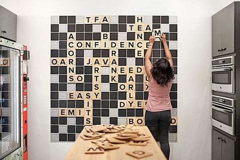 Museum Graphics, Installation Interactive, Environmental Branding, Learning Vocabulary, Pentagram Design, Scrabble Wall, Interactive Exhibition, Graphic Wall, Interactive Walls