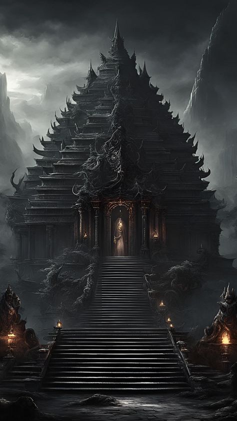 #fantasyart #fantasy #darkfantasy Fantasy City, Fantasy Aesthetic, Fantasy Landscape, Ravens, Dark Fantasy Art, Fantasy World, Dark Fantasy, Fantasy Art, Temple