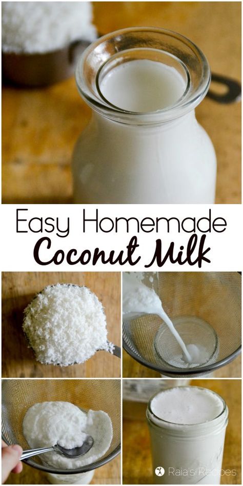 Easy Homemade Coconut Milk How To Make Coconut Milk At Home, Diy Coconut Milk, Homemade Coconut Milk, Snacks Diy, Recipes Chili, Homemade Milk, Make Coconut Milk, Diy Coconut, Overnight Oat