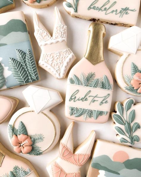 Lingerie Shower Cookies, Bachelorette Party Cookies, Lingerie Cookies, Bachelorette Cookies, Fancy Cupcakes, Cookies Theme, Party Giveaways, Sugar Cookie Icing, Bridal Shower Cookies