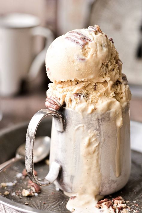 Butter Pecan Ice Cream Recipe, Brown Butter Bourbon, Bourbon Ice Cream, Bourbon Butter, Butter Pecan Ice Cream, Ice Cream Photography, Bourbon Recipes, Nicole Johnson, Vanilla Ice Cream Recipe