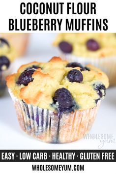 Coconut Flour Blueberry, Coconut Flour Blueberry Muffins, Coconut Flour Muffins, Keto Blueberry Muffins, Blueberry Muffins Recipe, Healthy Blueberry Muffins, Best Blueberry Muffins, Coconut Muffins, Coconut Flour Recipes