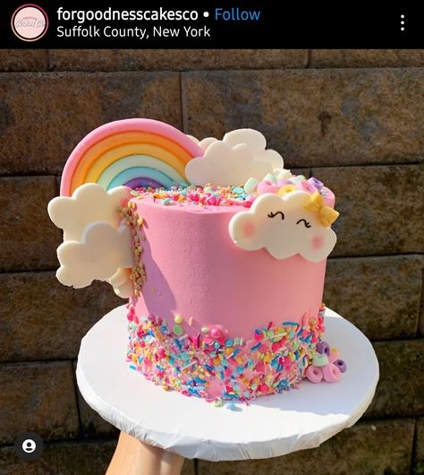 Rainbow Birthday Cake Ideas, Cakes Decorating Ideas, Trolls Birthday Cake, Candy Birthday Cakes, Cakes Decorating, Baby First Birthday Cake, Rainbow Party Decorations, Cake Kids, Rainbow Birthday Cake