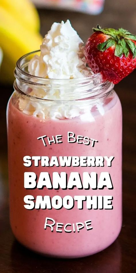 Best Strawberry Banana Smoothie, Smoothie With Greek Yogurt, Strawberry Banana Yogurt Smoothie, Strawberry Banana Smoothie Recipe, Banana Yogurt Smoothie, Greek Yogurt Smoothie, Banana Protein Smoothie, Smoothies Vegan, Smoothie Recipes With Yogurt