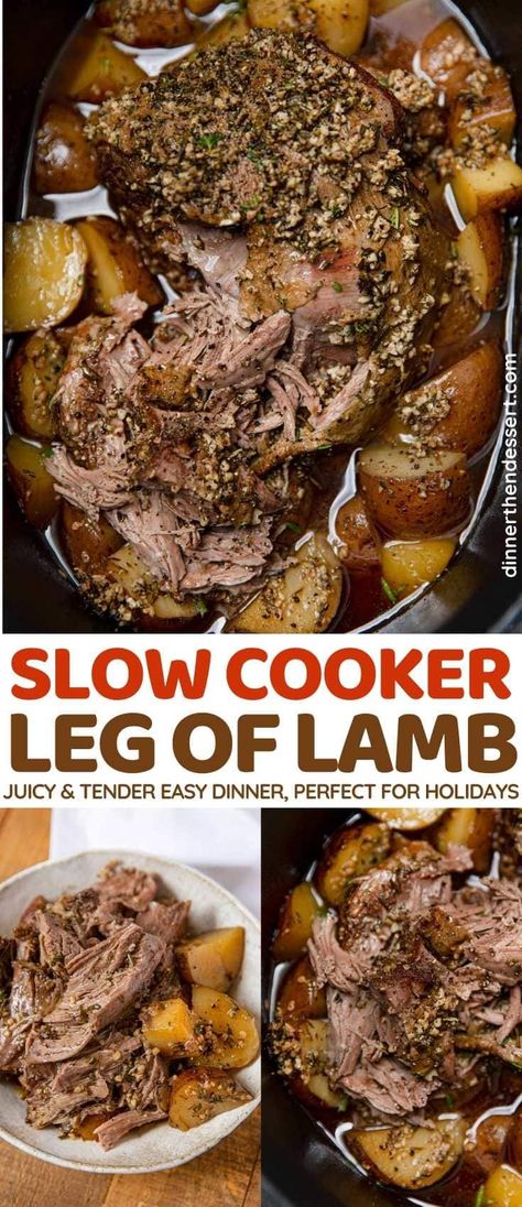 Boneless Lamb Leg Recipe Crockpot, Leg Of Lamb Stew, Crockpot Lamb Leg, Crock Pot Leg Of Lamb, Lamb Leg Crockpot Recipes, Lamb Leg Recipes Slow Cooker, Crockpot Lamb Roast, Lamb In Crockpot, Lamb Crockpot Recipes