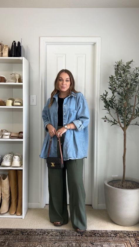 Ogilvie Linen Blend Pants Olive curated on LTK Oversized Denim Shirt Outfit, Denim Shirt Outfit, Birkenstock Outfit, Wide Leg Pants Outfit, Oversized Denim Shirt, Leg Pants Outfit, Linen Blend Pants, Minimalist Wardrobe, Pinterest Outfits