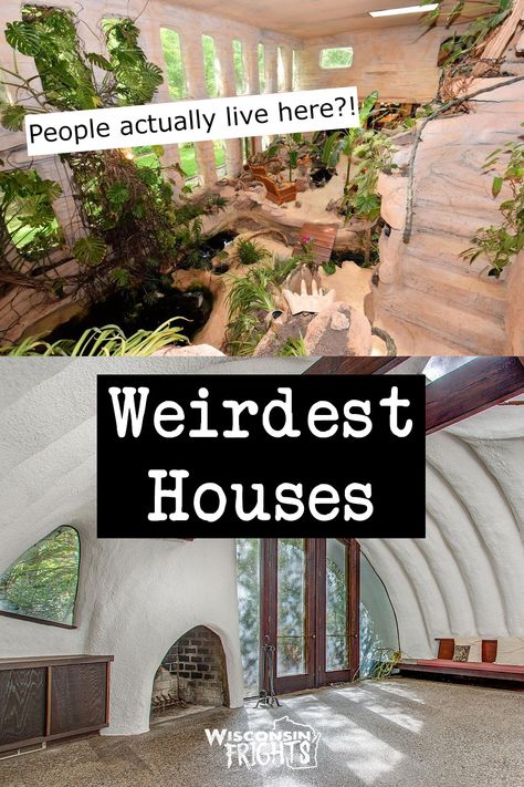 Weird houses and bizarre architecture in Wisconsin Recycled House Ideas, Low Cost Housing Design, Weird Architecture Unusual Homes, Strange Houses Unusual Homes, Weird Houses Unusual Homes, Unique Tiny Houses, Crazy Homes, Unique Home Architecture, Extreme Homes