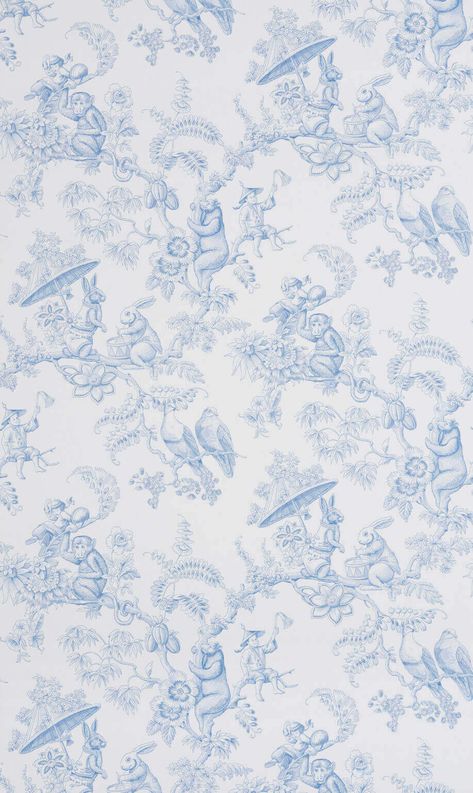 Baby Blue Wallpaper, Toile Wallpaper, Baby Dior, Toile Pattern, Blue Toile, Color Harmony, Pierre Frey, Pastel Wallpaper, Print Wallpaper