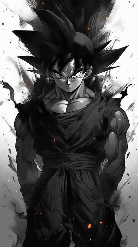 Anime Character, Dragon Ball, Black And White, Hair, Anime, White, Black