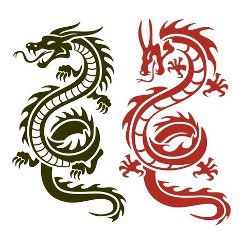 Asian Dragons, Cuttable Designs, Dragon Svg, Dragons Tattoo, Small Dragon Tattoos, Chinese Dragon Tattoos, Design Dragon, Dragon Tattoos, Asian Dragon