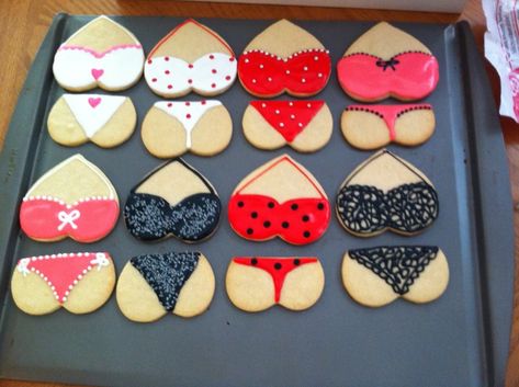 Lingerie Shower Cookies, Lingerie Cookies, Cookies Sugar, Shower Desserts, Cake Central, Lingerie Shower, Shower Food, Valentine Cookies, Bachelorette Gifts