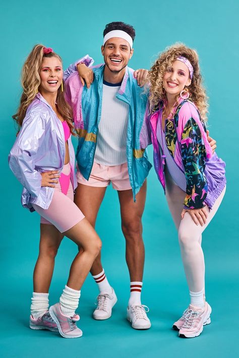 Group Fancy Dress, 80s Workout Costume, 80s Outfit Ideas, 80s Theme Party Outfits, Yoga Alignment, 80s Dress Up, Yoga Easy, Look Disco, Fancy Dress Ideas