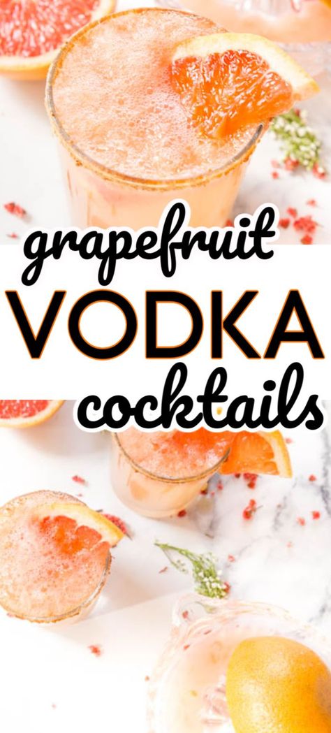 Grapefruit Vodka Drinks, Grapefruit Drink, Vodka Mixed Drinks, Grapefruit Vodka, Vodka Recipes Drinks, Summer Vodka Cocktails, Raspberry Mojito, Grapefruit Cocktail, Vodka Cocktails Recipes