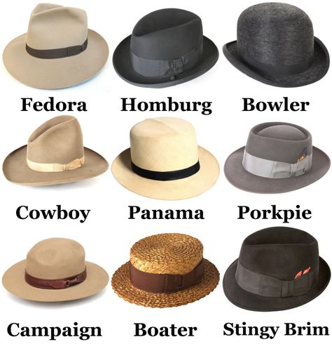 Types Of Mens Hats, Homburg, Types Of Hats, Sharp Dressed Man, Moda Vintage, Well Dressed Men, Head Band, Hats Vintage, Well Dressed