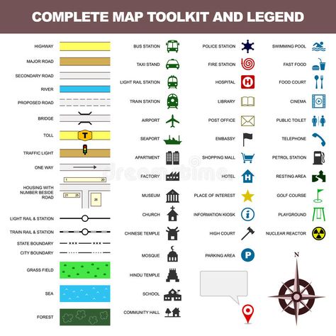 Map icon legend symbol sign toolkit element. A complete set of map toolkit and l , #sponsored, #symbol, #sign, #legend, #Map, #icon #ad Legend Symbol, Structure Of The Earth, Map Icon, Light Rail Station, Map Signs, Map Symbols, Map Icons, Site Analysis, Color Key