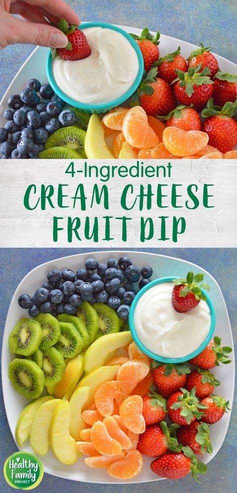 Cream Cheese Fruit Dip Fruit Dip With Greek Yogurt, Cream Cheese Fruit Dip Recipe, Greek Yogurt Fruit Dip, Dip With Greek Yogurt, Healthy Fruit Dip, Yogurt Fruit Dip, Easy Fruit Dip, Healthy Cream Cheese, Cream Cheese Fruit Dip