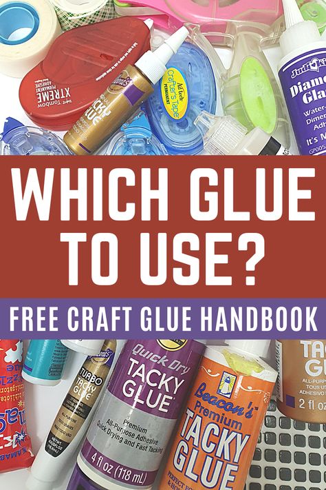 Figuring out glue with this complete guide. Learn what is the right craft glue to use. Get the FREE printable that sorts out all the craft adhesives! E6000 Glue Projects Diy Crafts, Home Made Glue, Glue Guide, Free Craft Supplies, Stamping Techniques Card Tutorials, Card Making Tools, Diy Glue, Glue Art, Best Glue