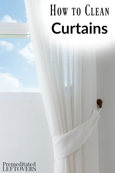 Curtains should be cleaned regularly to eliminate odors and allergens in your home. Learn how to do this with these tips on How to Clean Curtains. DIY house cleaning idea for your home and bedroom. Clean Curtains, Cleaning Hacks Bedroom, Swag Curtains, French Curtains, Ikea Curtains, Burlap Curtains, Cleaning Curtains, Drop Cloth Curtains, Spring Cleaning Hacks