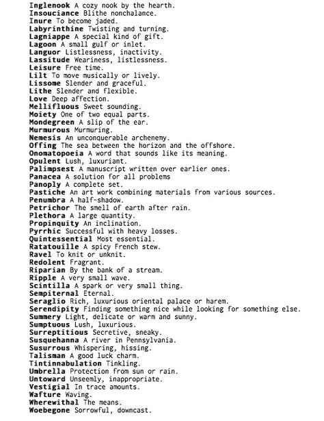 this isn't happiness™ (The 100 Most Beautiful Words in English), Peteski Most Beautiful Words In English, Beautiful Words In English, Creative Writing Ideas, English Dictionary, Poetic Words, Most Beautiful Words, English Vocab, Good Vocabulary Words, Unusual Words