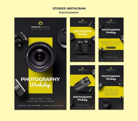 Photography Workshop Poster, Ad Photography, Social Media Marketing Instagram, Social Media Advertising Design, Camera Art, Social Media Photography, Flyer Printing, Photography Workshop, Photography Templates