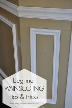 Installing trim wainscoting, such as a chair rail or shadow box molding, instantly updates your home. Follow these tips for a great finished result, even for beginners. Installing Trim, Trim Wainscoting, Wainscoting Staircase, Wainscoting Hallway, Wainscoting Stairs, Wainscoting Bedroom, Wainscoting Bathroom, Dining Room Wainscoting, Wainscoting Styles