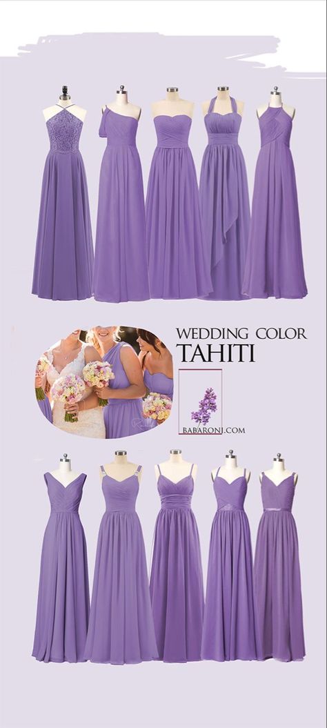 Lavender Undertone Wedding Dress, Lavender Dresses Bridesmaid, Purple Brides Made Dresses, Tahiti Bridesmaid Dresses, Tahiti Purple Wedding, Bridesmaid Dresses Lilac Lavender, Bridesmaid Dresses Purple Lavender, Purple Wedding Bridesmaid Dress, Shades Of Purple Bridesmaid Dresses