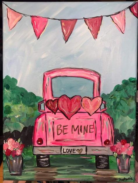 Love You Painting, Valentine Paint And Sip, Valentine Theme Canvas Painting, Sip And Paint Ideas Valentines Day, V Day Painting Ideas, Valentine’s Day Sip And Paint Ideas, Valentine’s Day Sip And Paint, Valentines Day Art Painting Canvases, Valentines Paint Party Ideas