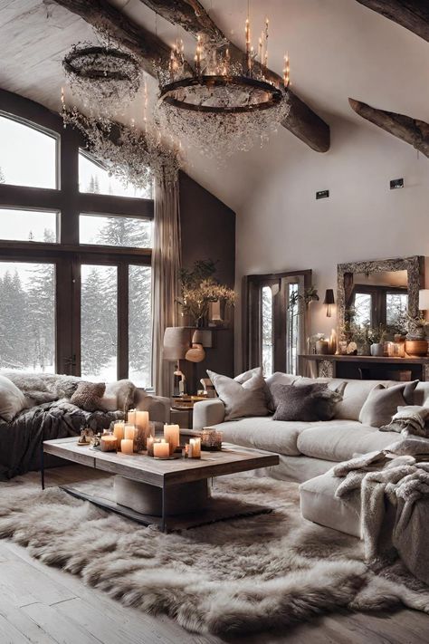 Chic Living Room Decor, Dark Living Rooms, Winter Decorating, Cosy Living, Cozy Candles, Cosy Living Room, Hygge Home, Home Decor Living Room, Ideas Living Room