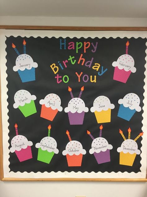 Birthday Wall Ideas, Preschool Birthday Board, Birthday Chart Classroom, Birthday Bulletin Board, Preschool Birthday, Birthday Board Classroom, Class Birthdays, Birthday Bulletin Boards, Birthday Bulletin