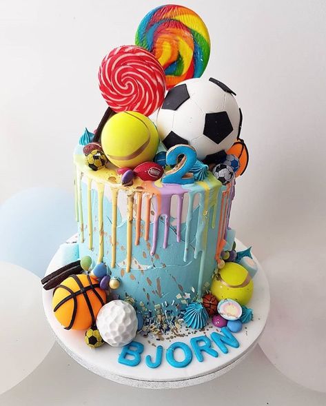 Ball Cakes For Boys, Sport Cakes, Party Themes For Boys, Cake Studio, Ball Birthday, 12th Birthday, Cakes For Boys, Birthday Cake Kids, Kids Cake