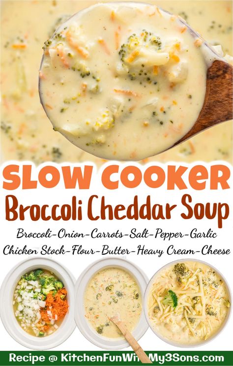 Crockpot Broccoli Cheddar Soup, Soup Panera, Recipe For Broccoli, Panera Copycat, Slow Cooker Broccoli, Broccoli Cheddar Soup Recipe, Cheddar Soup Recipe, Crockpot Soup Recipes, Broccoli Cheddar Soup