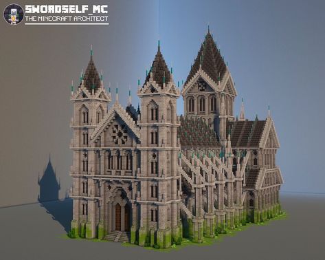 Minecraft Cathedral Windows, Gothic Bridge Minecraft, Minecraft Cathedral Ideas, Goth Castle Minecraft, Minecraft Castle Keep, Minecraft Building Castle, Minecraft Builds Castle, Gothic Cathedral Minecraft, Minecraft Gothic Cathedral