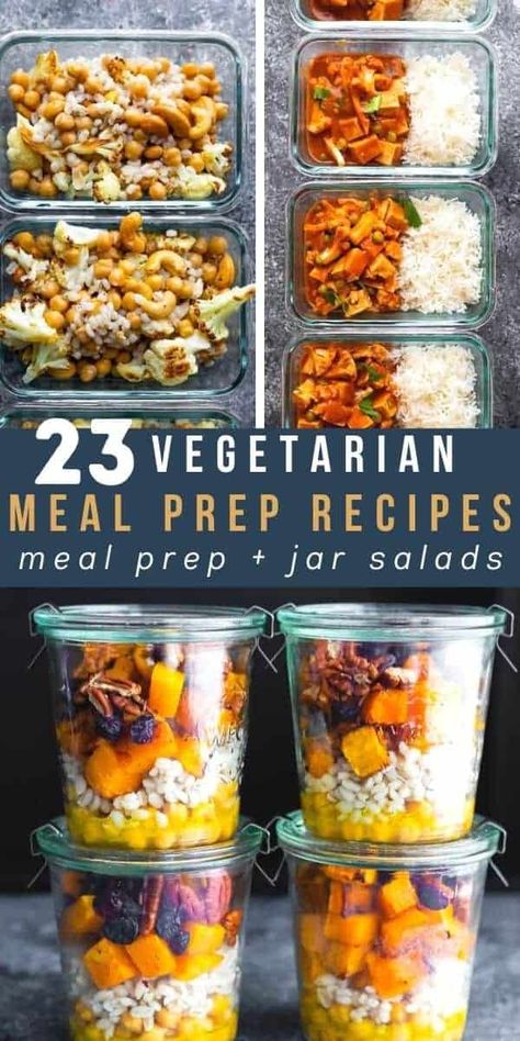 Vegetarian Meal Prep, Meal Prep Recipes, Vegetarian Meal, Vegetarian Lunch, Tasty Vegetarian Recipes, Vegetarian Dinners, Prep Recipes, Lunch Meal Prep, Vegetarian Recipes Dinner