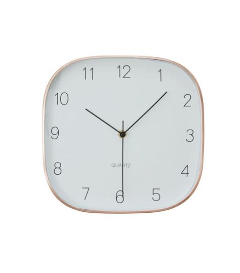 La Redoute 29cm Elko White Square Wall Clock with Copper Case The Frugality, Chic Coffee Table, Secret House, 2020 Fashion Trends, Square Wall Clock, Chic Interior, Fashion Friends, White Square, Natural Shades