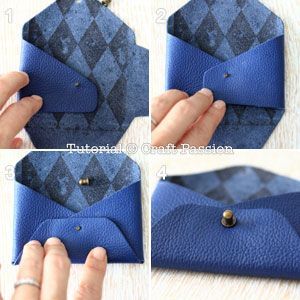 DIY leather pouch as coin purse to keep loose coins or as card pouch to keep loyalty cards or business cards. No sewing needed. Perfect gift to make for men Leather Pouch Pattern, Diy Leather Pouches, Diy Leather Gifts, Diy En Cuir, Diy Leather Projects, Leather Craft Projects, Diy Wallet, Sew Ins, Trendy Sewing