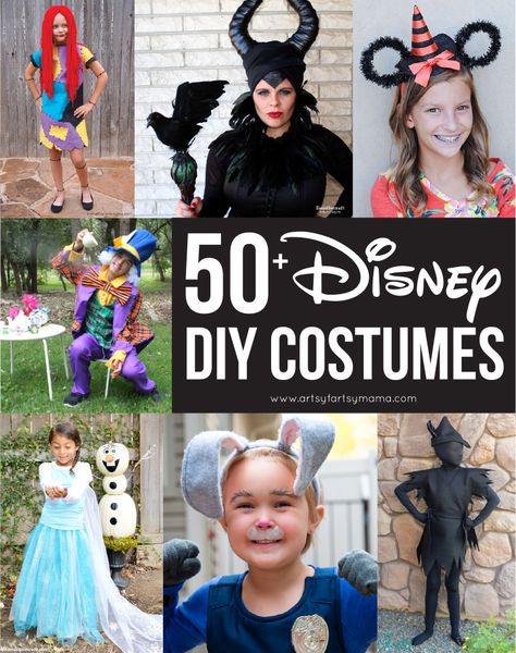 Disney Characters Costumes Diy, Disney Characters Halloween Costumes, Easy Disney Costumes, Disney Costumes For Women, Disney Characters Dress Up, Disney Family Costumes, Diy Karneval, Disney Villain Costumes, Costume Ideas For Kids